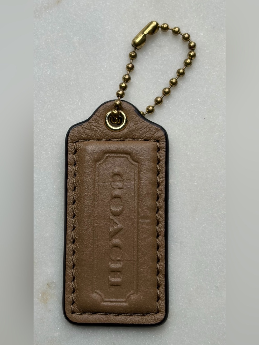 Coach Hangtag Stone Taupe Brass Replacement